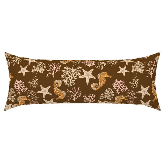 Seahorse Dance Brown 36x14 Lumbar Pillow