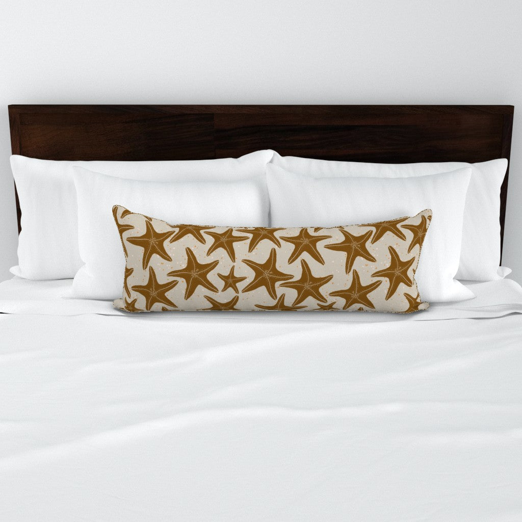 Starfish Beach Sand Brown 36x14 Lumbar PIllow