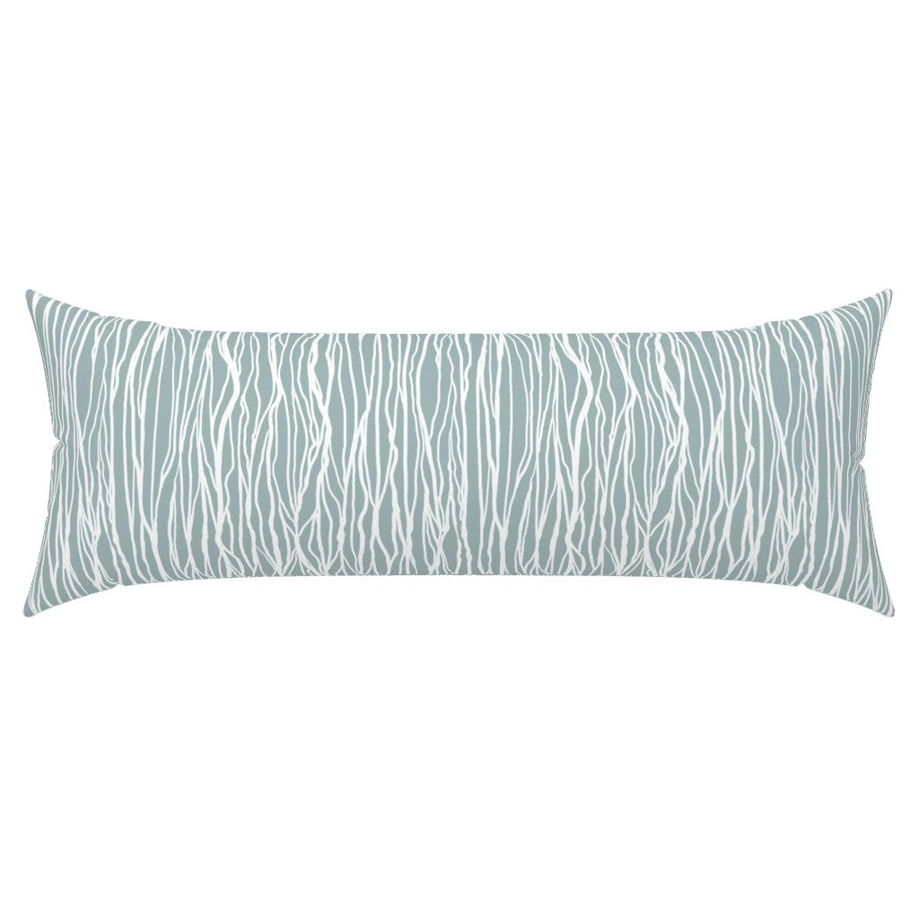 Wetland Reeds Blue 36x14 Lumbar Pillow