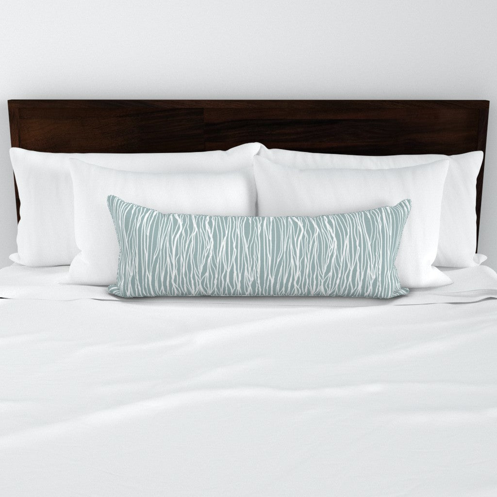 Wetland Reeds Blue 36x14 Lumbar Pillow