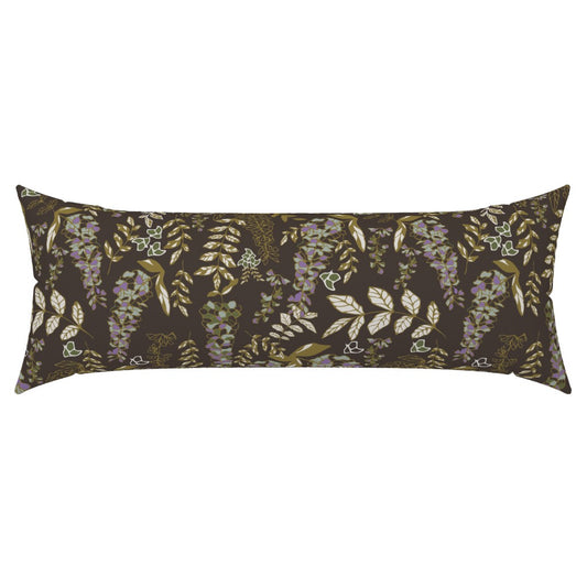 Wisteria Plum Bronze Pattern Lumbar Pillow 36" x 14"