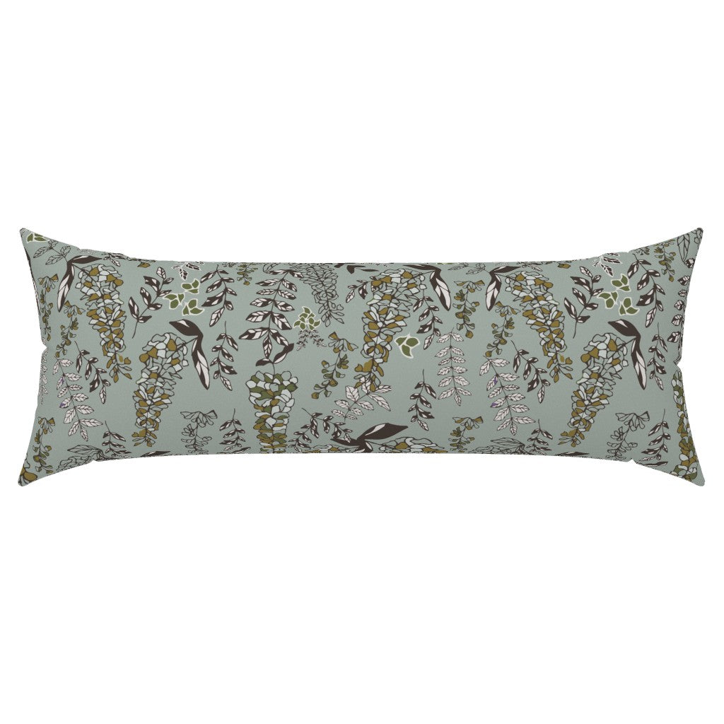 Wisteria Spring Eucalyptus 36"x14" Lumbar Pillow